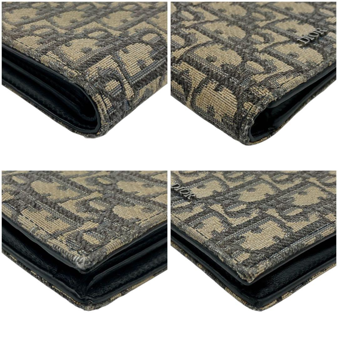 ⭐️良品⭐️ クリスチャンディオール オブリーク ジャガード 二つ折り財布