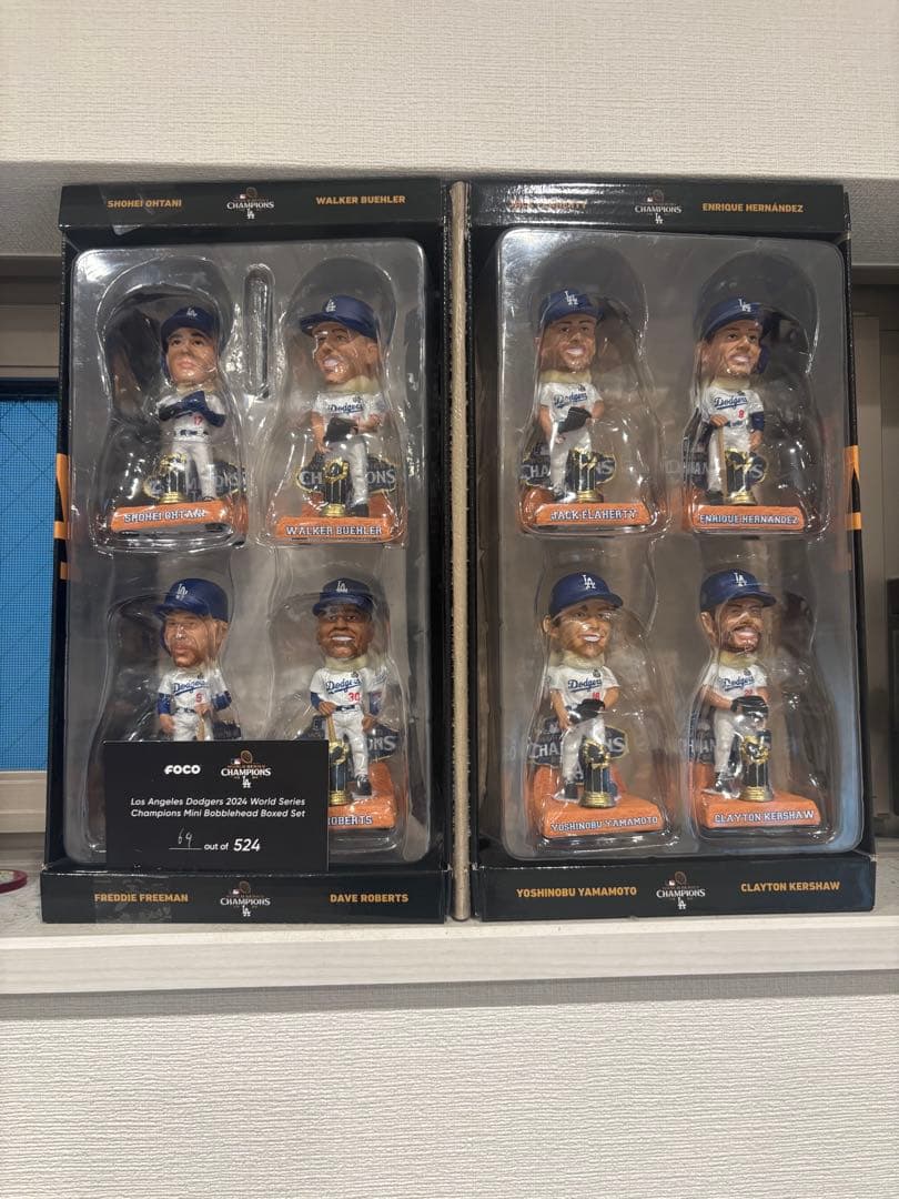 ロサンゼルス・ドジャース 2020年ワールドシリーズ ミニボブルヘッドセット