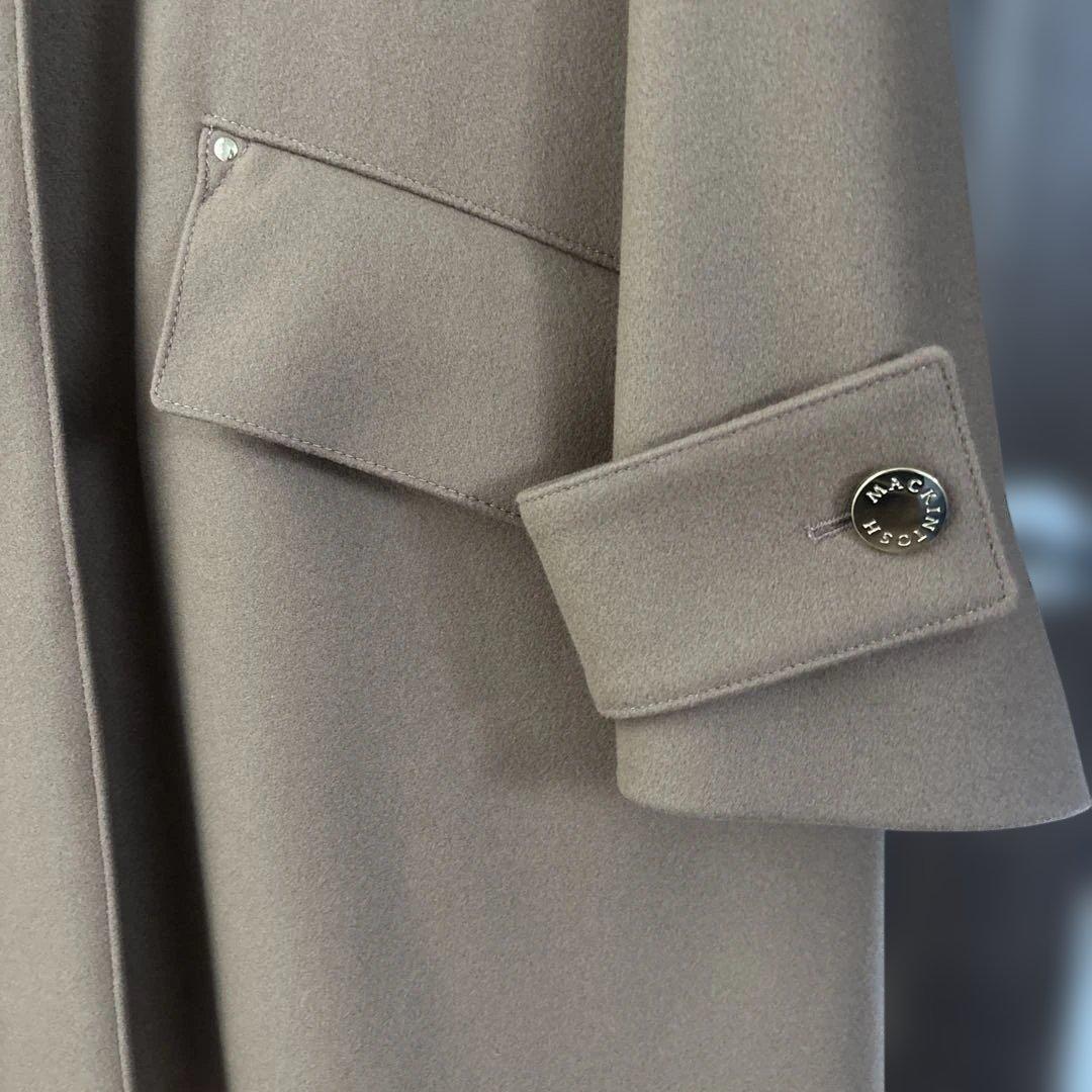 NEW HUMBIE ノーカラーメタルボタン 裏無地コート (ミルクティー/6)