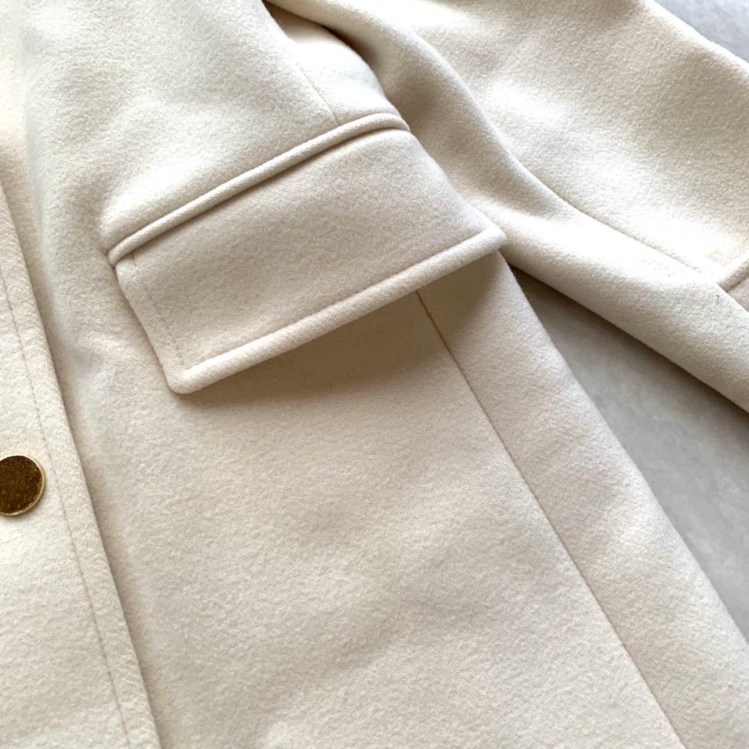 美品♡アルアバイル メルトンチェスターコート ウール 金ボタン 2 ホワイト