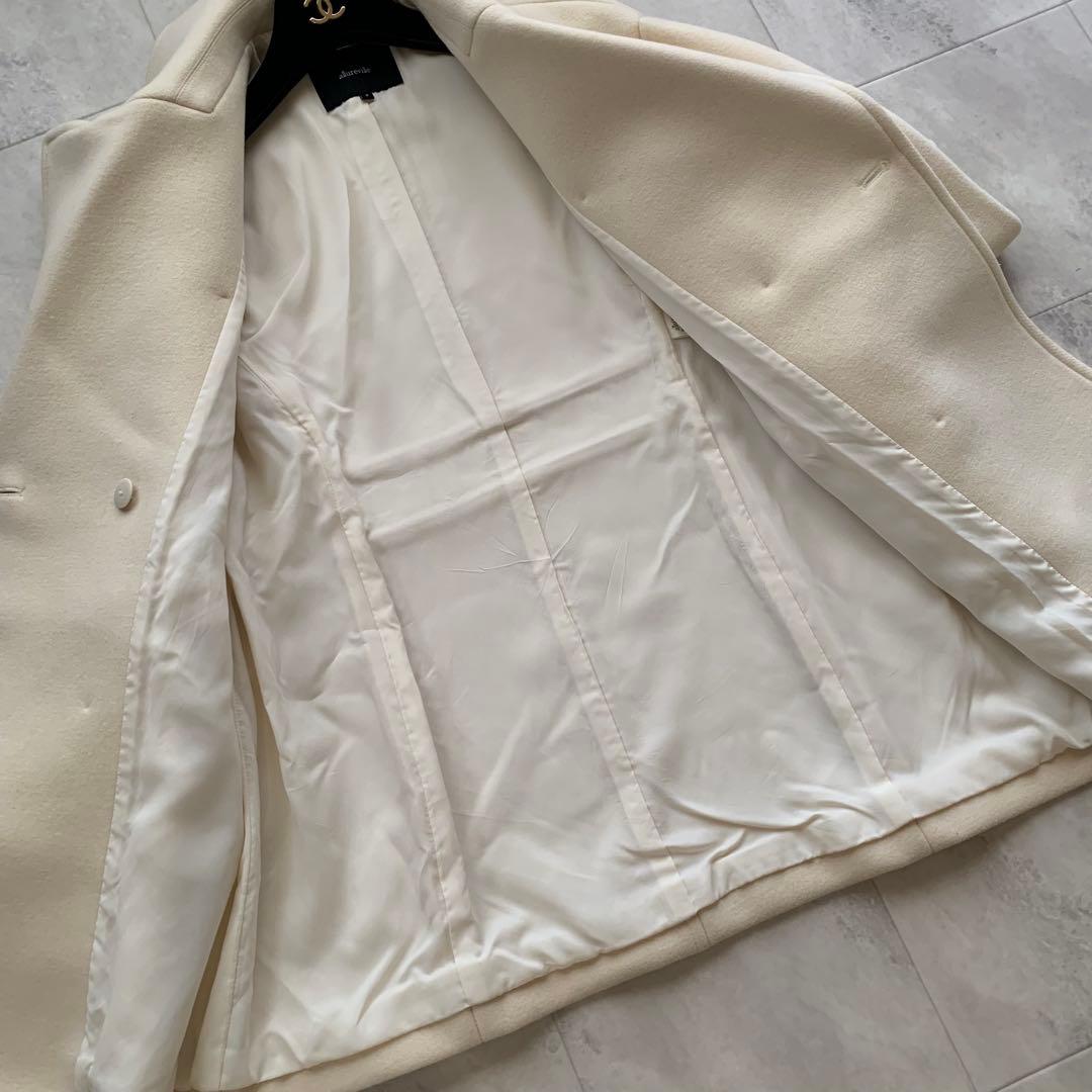 美品♡アルアバイル メルトンチェスターコート ウール 金ボタン 2 ホワイト