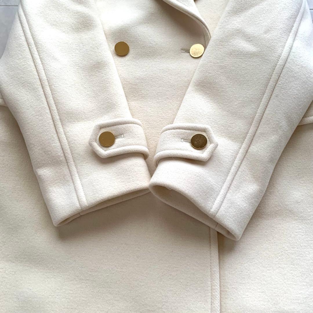 美品♡アルアバイル メルトンチェスターコート ウール 金ボタン 2 ホワイト