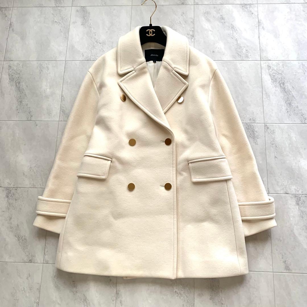 美品♡アルアバイル メルトンチェスターコート ウール 金ボタン 2 ホワイト