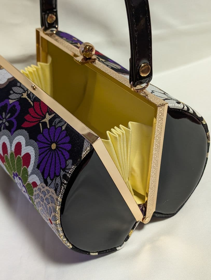 振袖用草履バッグセット　草履バッグセット　帯地 Sサイズ　黒地　新品未使用