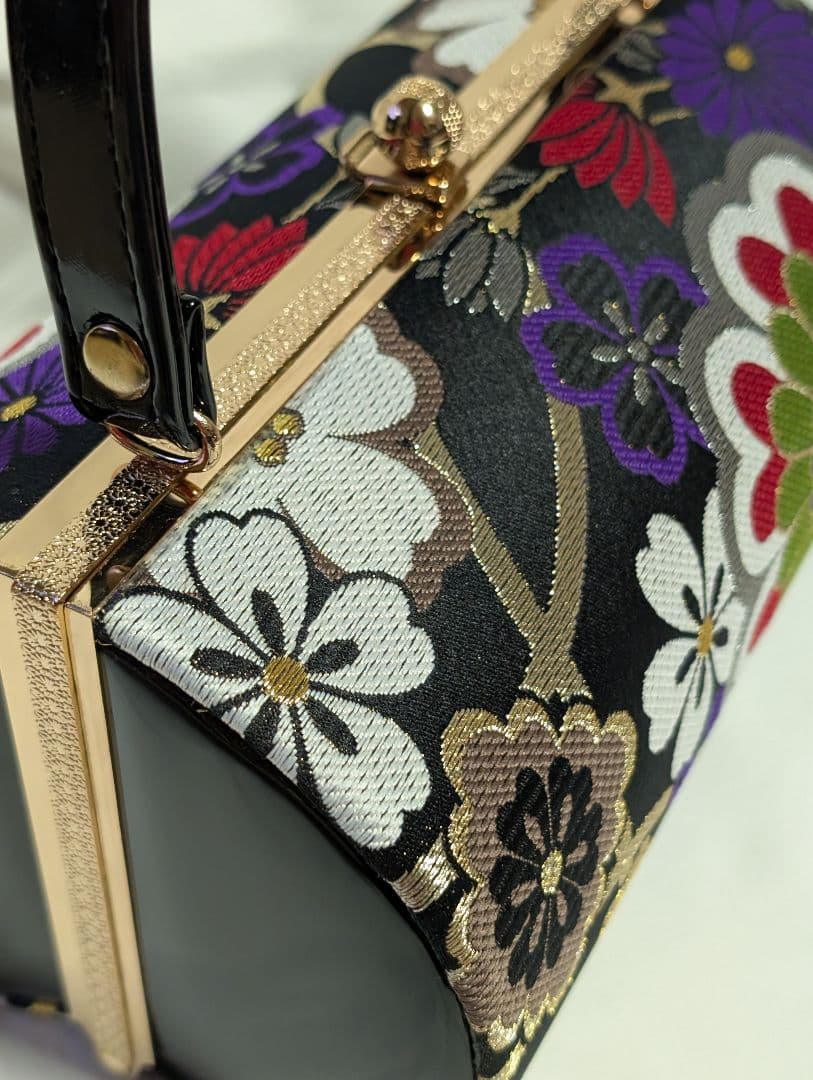 振袖用草履バッグセット　草履バッグセット　帯地 Sサイズ　黒地　新品未使用