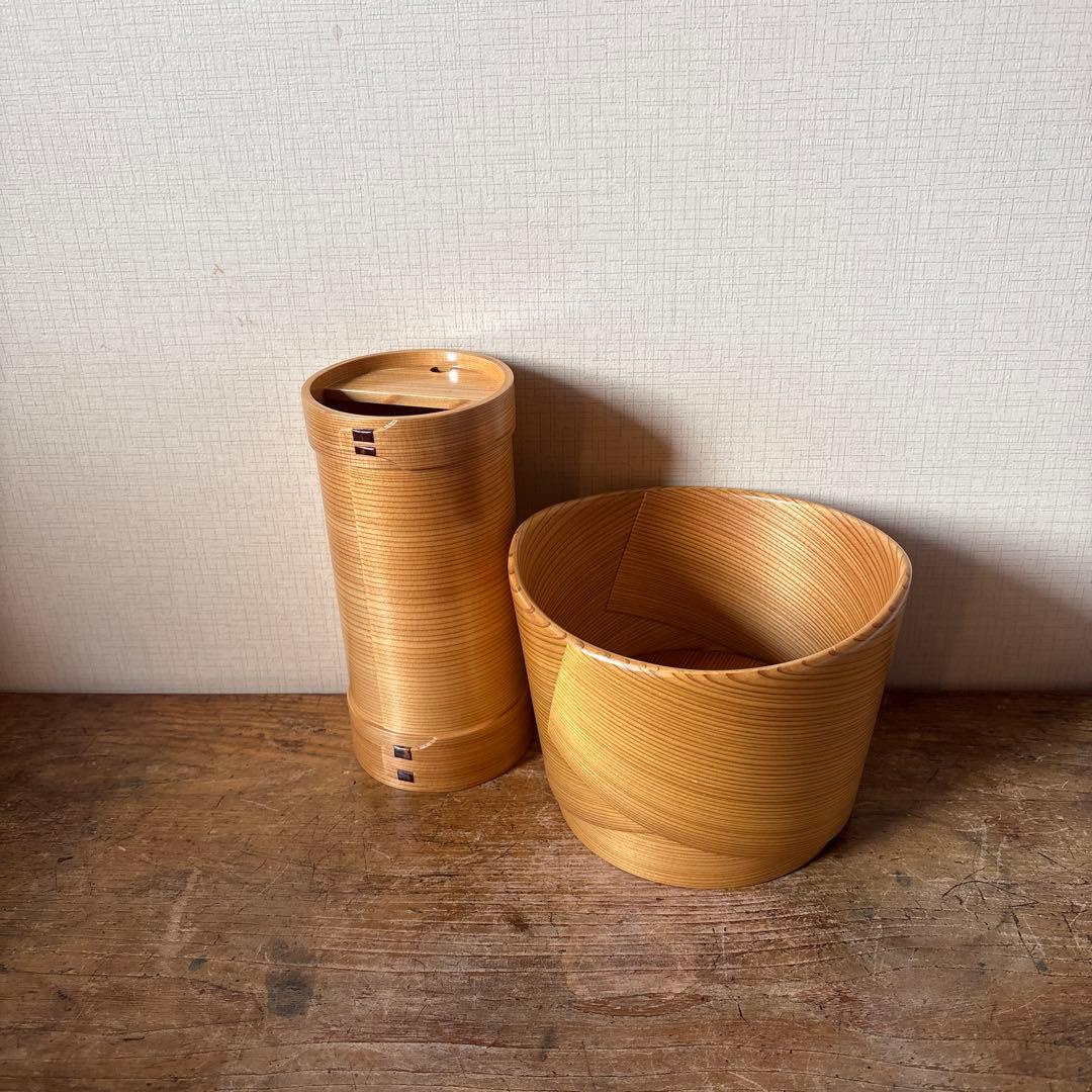 秋田　栗久の曲げわっぱ　水割りセット　伝統的工芸品　アイスペール