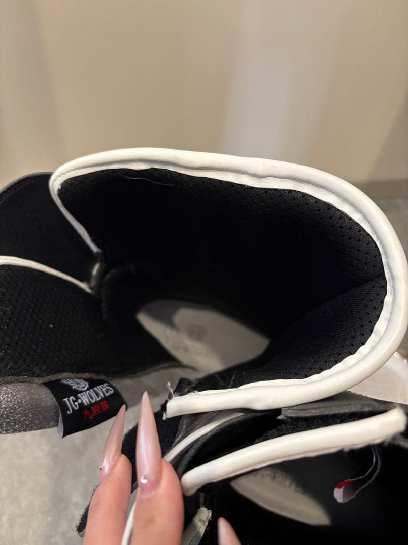 バイク用プロテクター付きブーツ ホワイト/ブラック