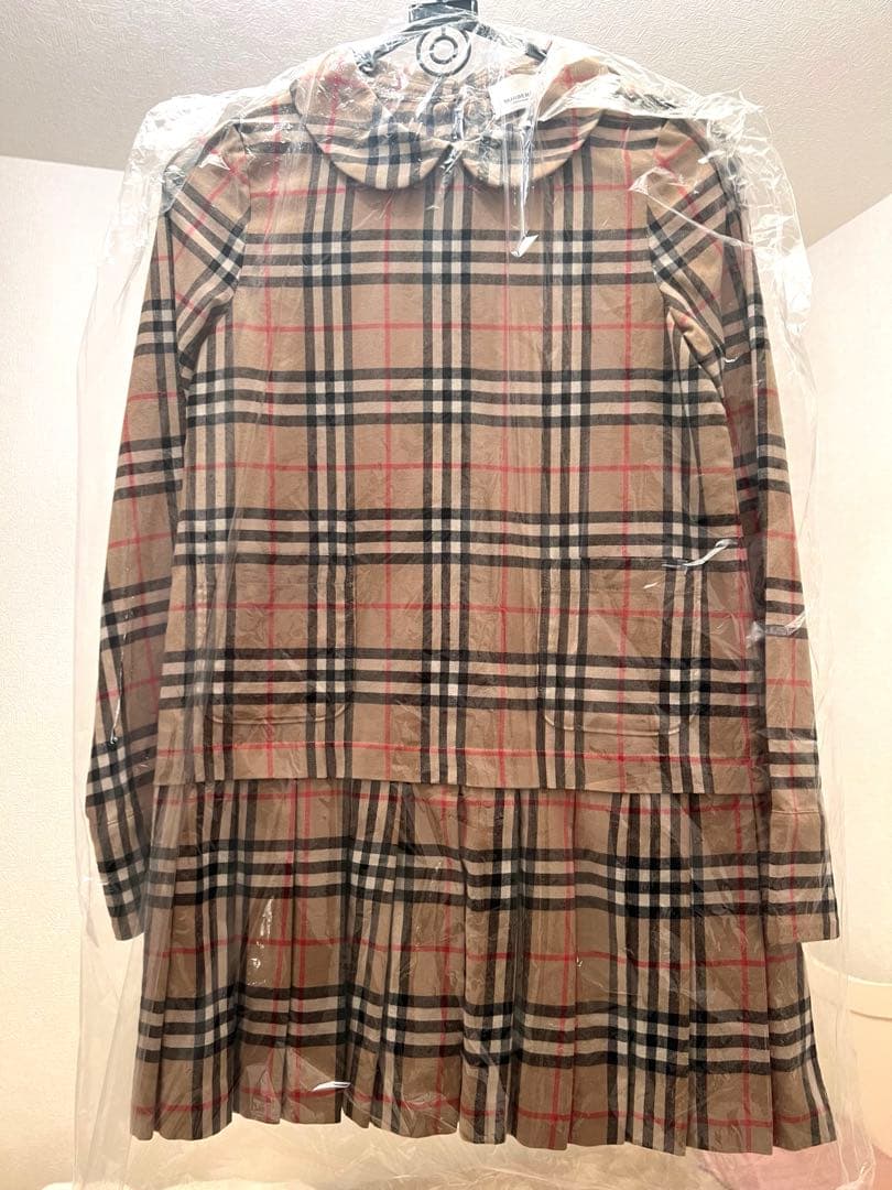 BURBERRY チェック柄長袖ワンピース