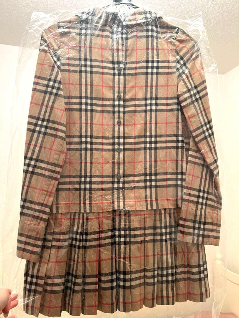 BURBERRY チェック柄長袖ワンピース