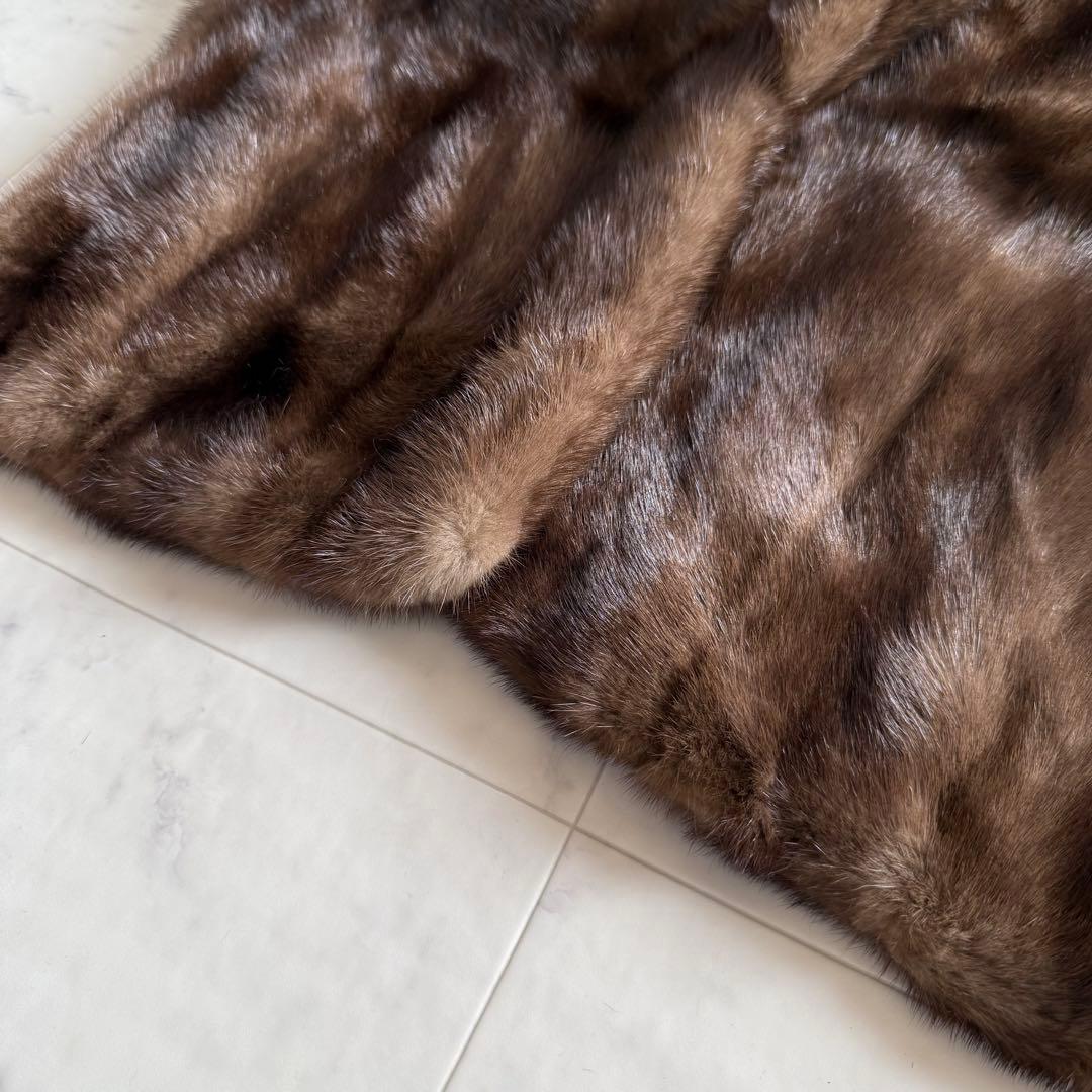 デミバフミンク ケープ ポンチョ 大判ショール リアルファー 毛皮 なめし柔らか