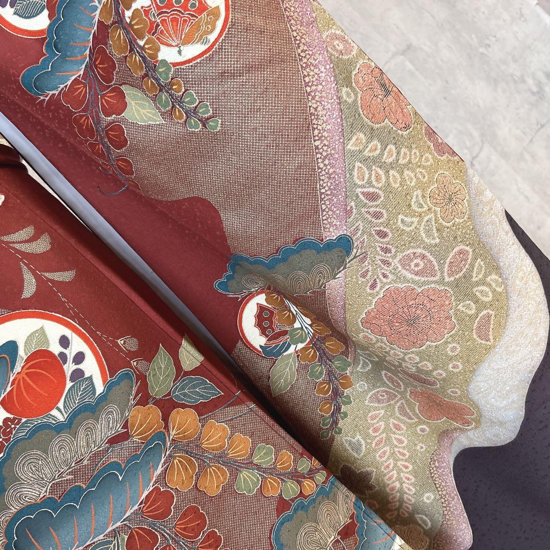 振袖　フルセット　豪華　華やか　成人式　正絹　アースカラー　くすみカラー