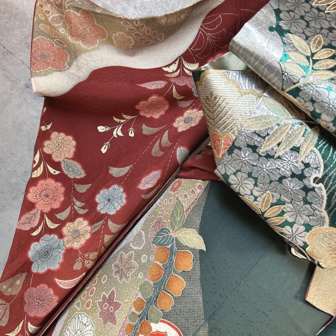 振袖　フルセット　豪華　華やか　成人式　正絹　アースカラー　くすみカラー