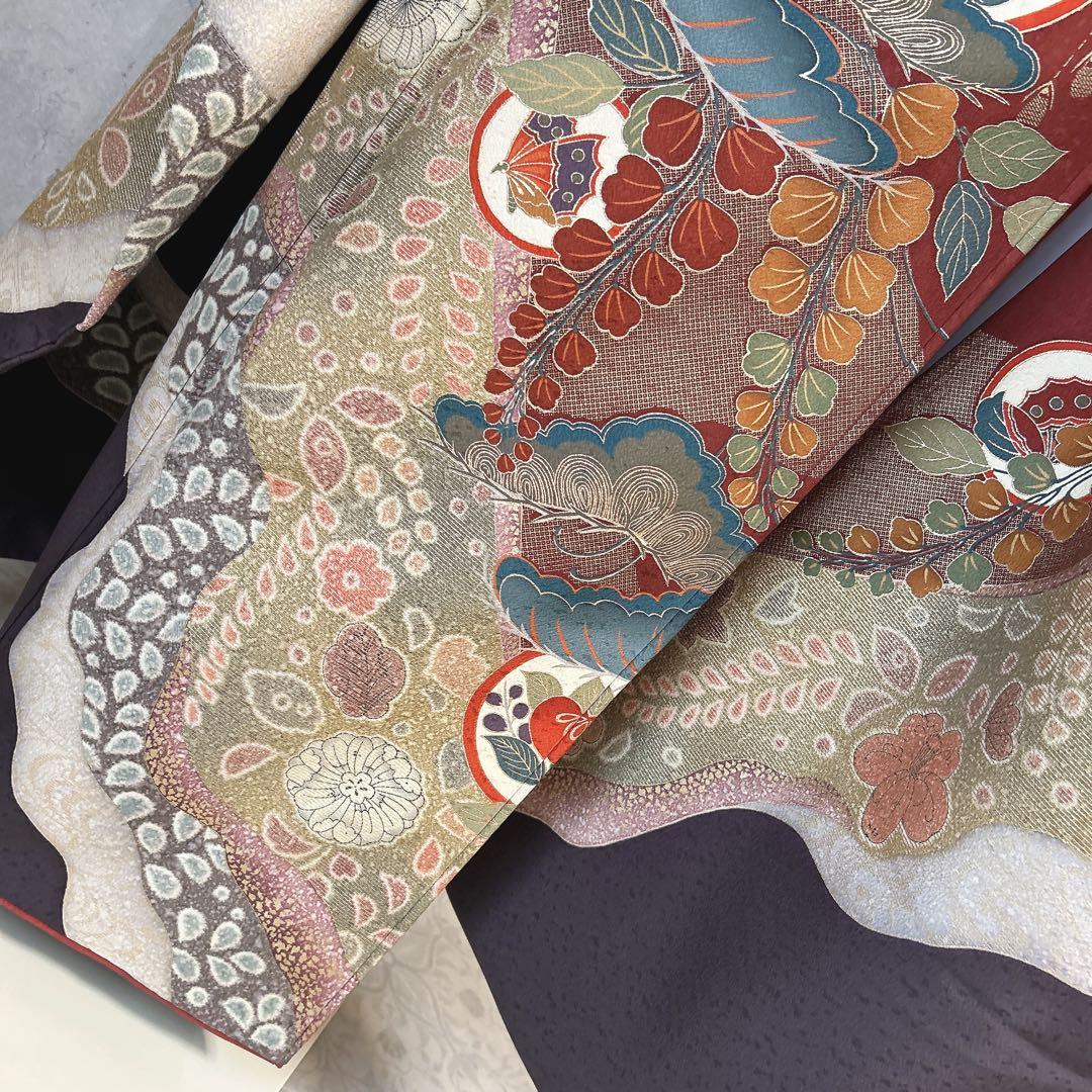 振袖　フルセット　豪華　華やか　成人式　正絹　アースカラー　くすみカラー