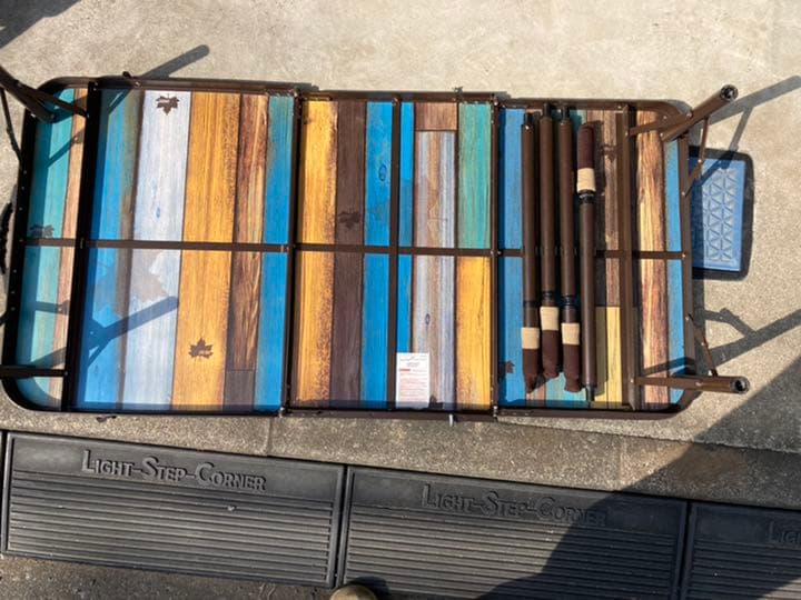 ロゴス　ヴィンテージ風テーブル　脚調整可能