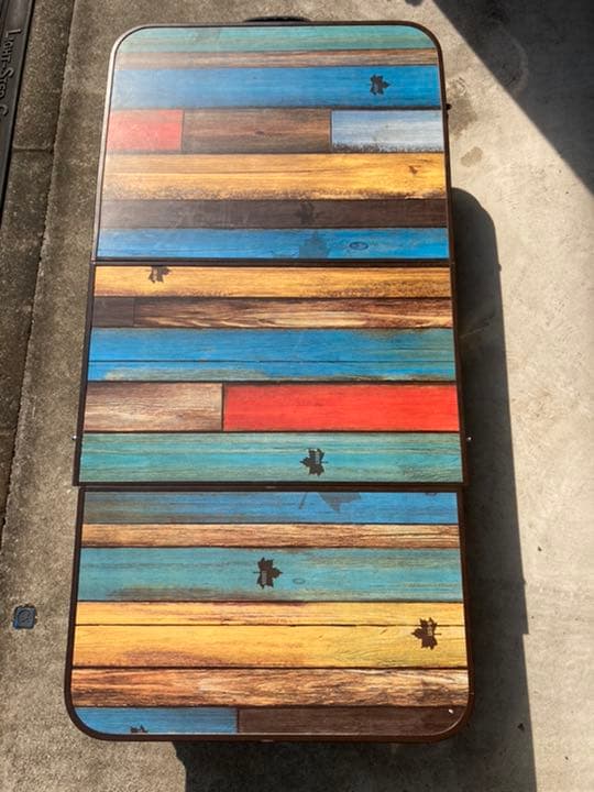 ロゴス　ヴィンテージ風テーブル　脚調整可能