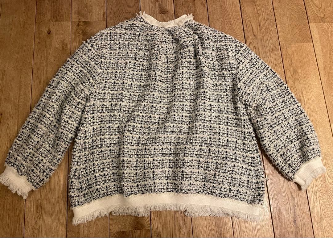 ミラオーウェン　ツイードニットジャケット　アッシュ様