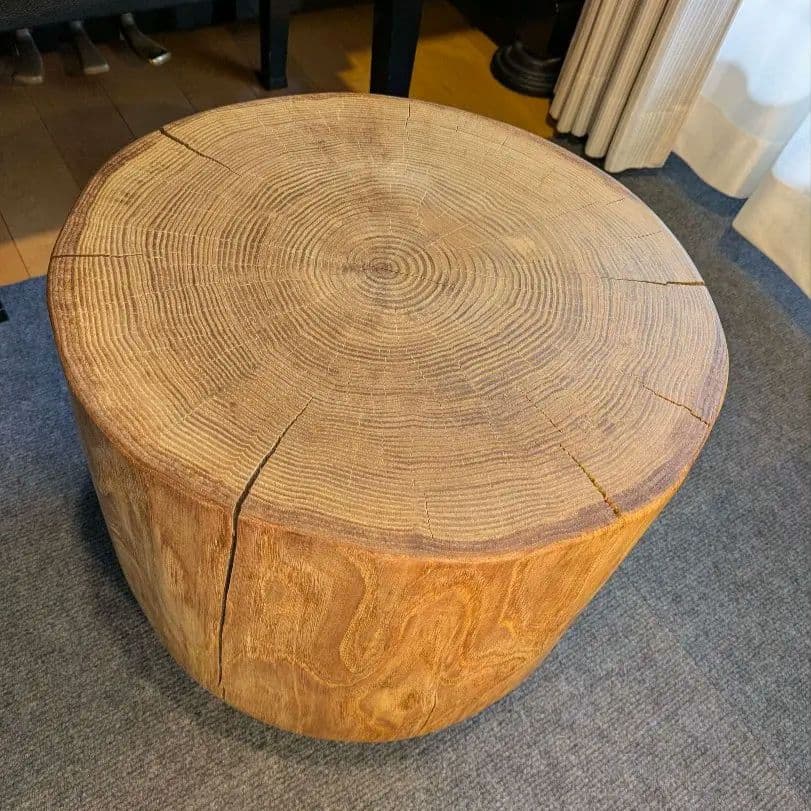 栗　大型　天然木　椅子　スツール　 テーブル　高さ約38㎝