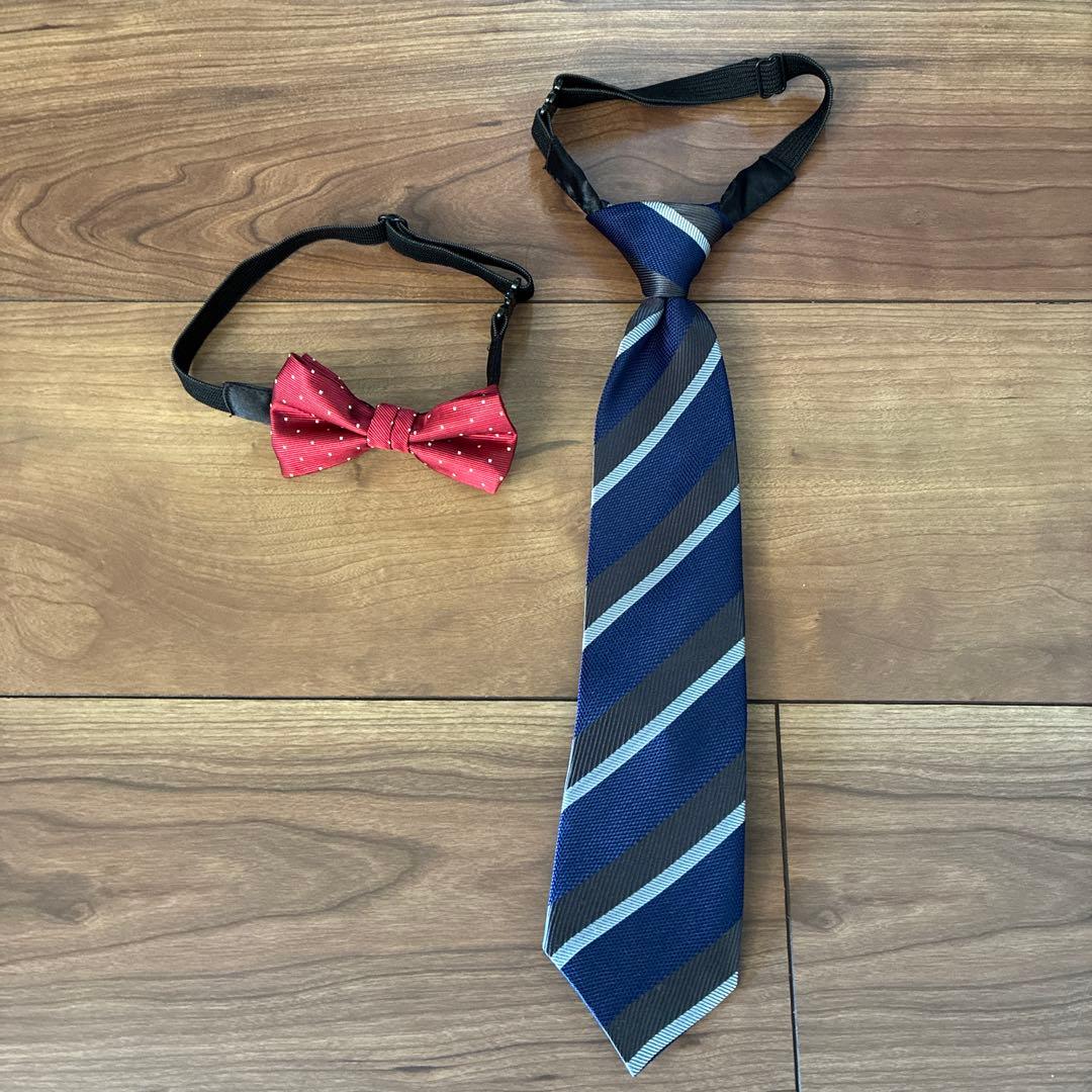 グレー スーツ 120cm ネクタイ 蝶ネクタイ付き