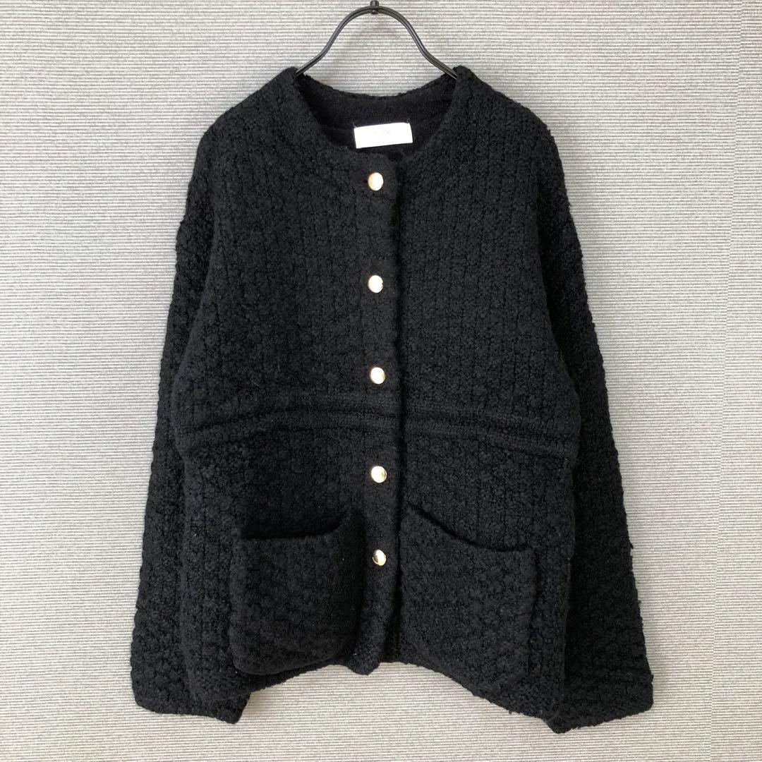 SLOBE IENA 2022AW 金ボタンツィーディジャケット ブラック