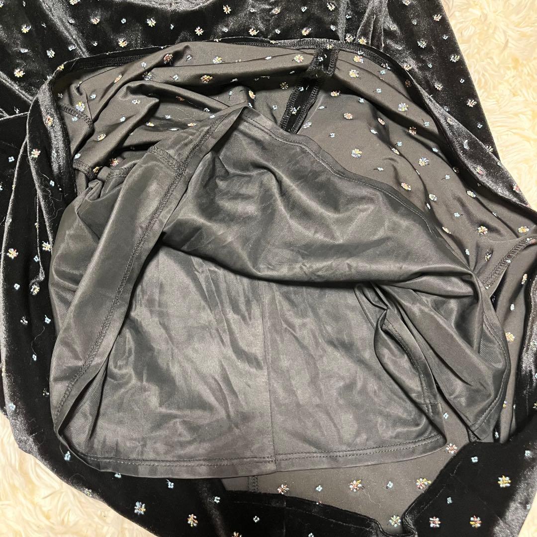 極美品 snidel ベロア 刺繍 ワンピース 2024AWブラック M ドレス