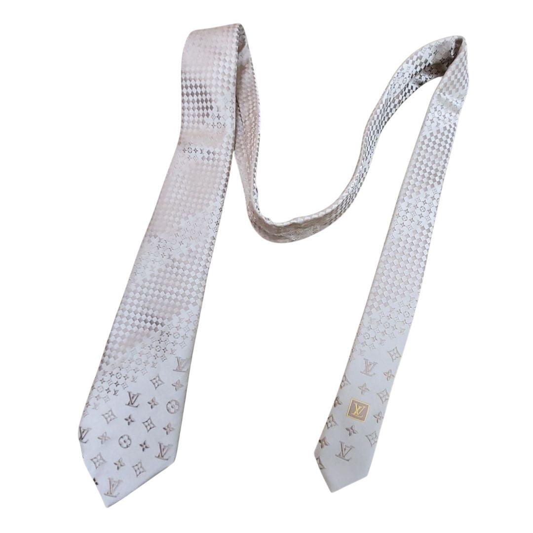 良品✨ヴィトン ゴールド ミックスモノグラム マイクロダミエ ネクタイ