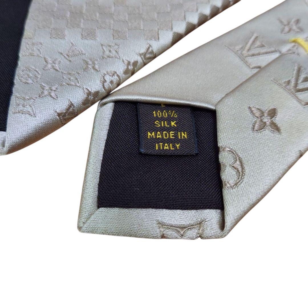 良品✨ヴィトン ゴールド ミックスモノグラム マイクロダミエ ネクタイ