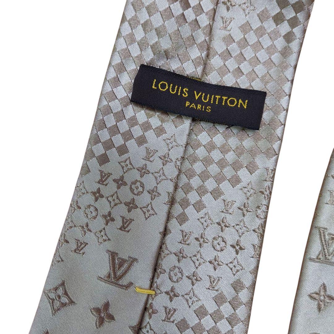 良品✨ヴィトン ゴールド ミックスモノグラム マイクロダミエ ネクタイ