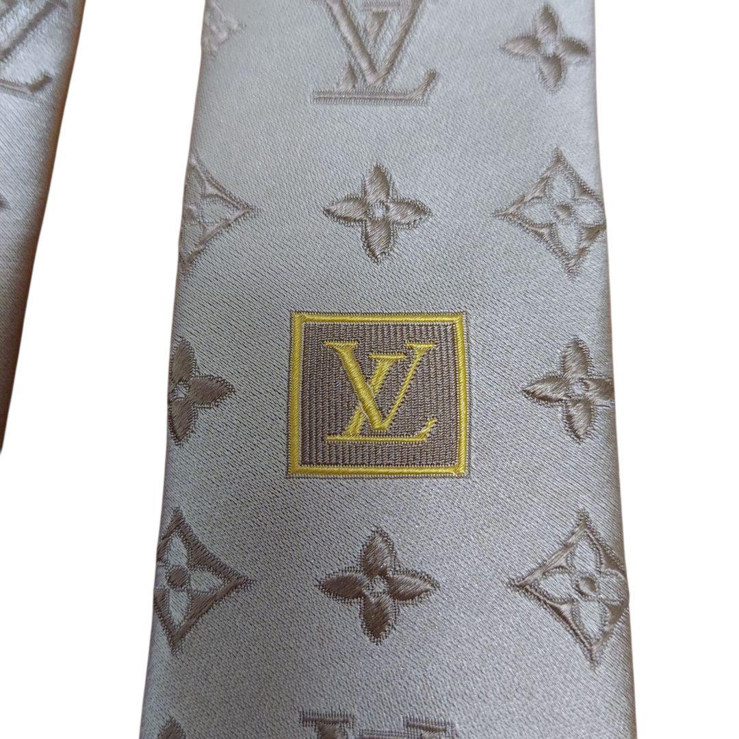 良品✨ヴィトン ゴールド ミックスモノグラム マイクロダミエ ネクタイ