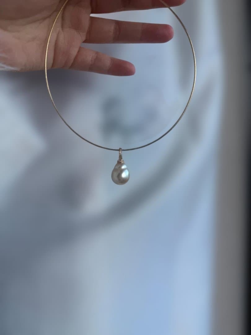 【極美品】南洋真珠 ゴールドパール ひょうたんペンダント 15x16mm希少大珠