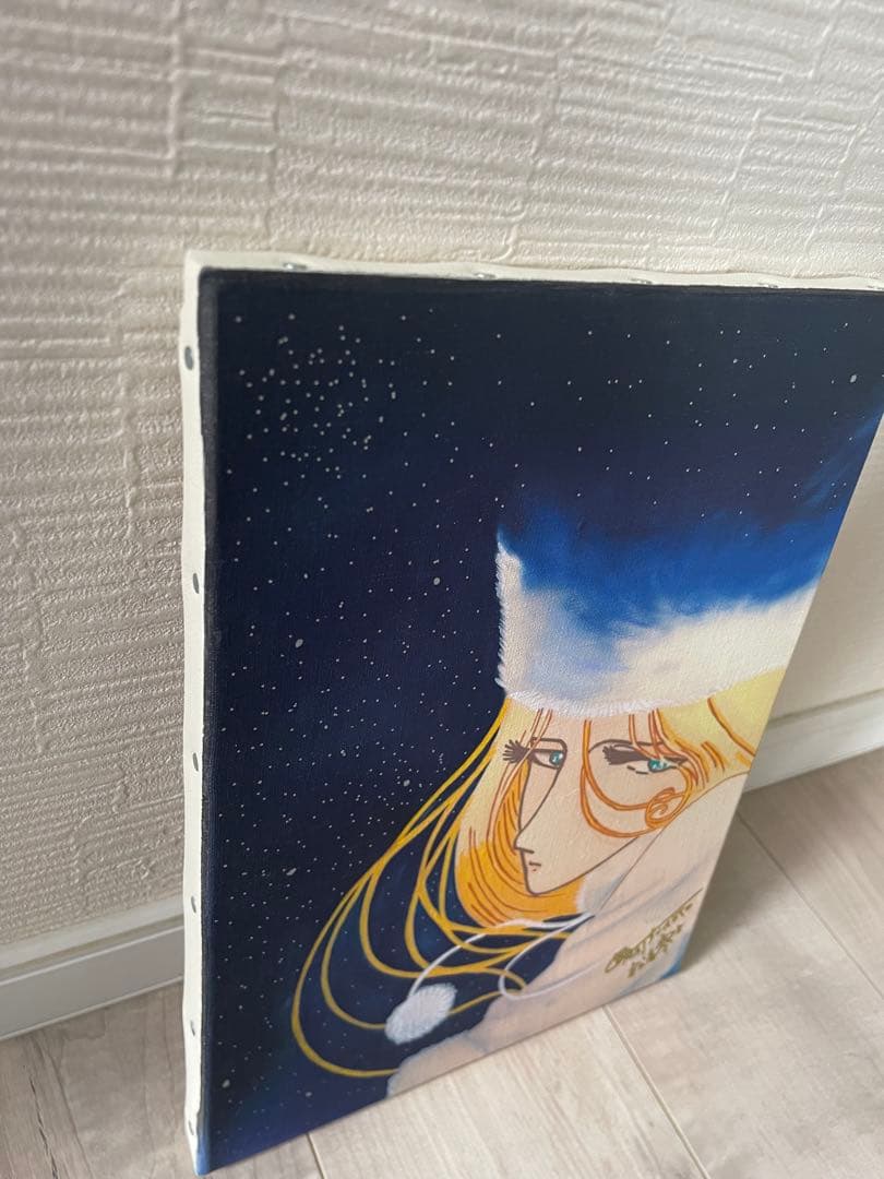 【F4号】手描き油彩 松本零士【銀河鉄道999】サイン有　模写　メーテル　絵画