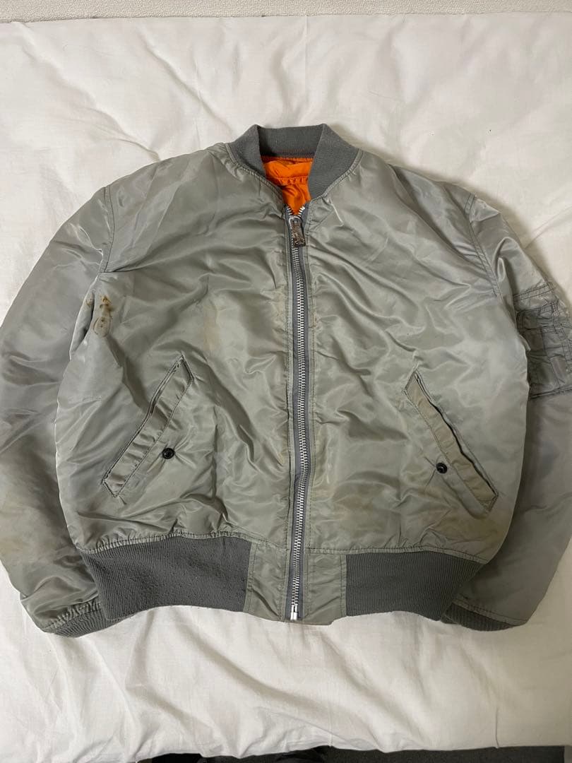 80s アルファ MA-1 フライトジャケット シルバー IDEAL