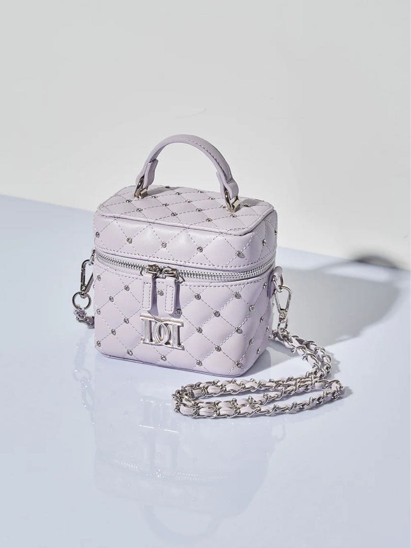 Darich キルティング ビジュー バッグ パープル