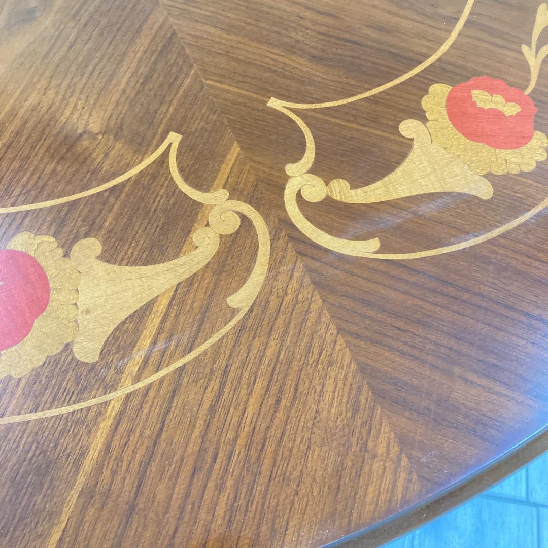 イタリア　象嵌　ダイニングテーブル　クラシック　ラウンド　円形