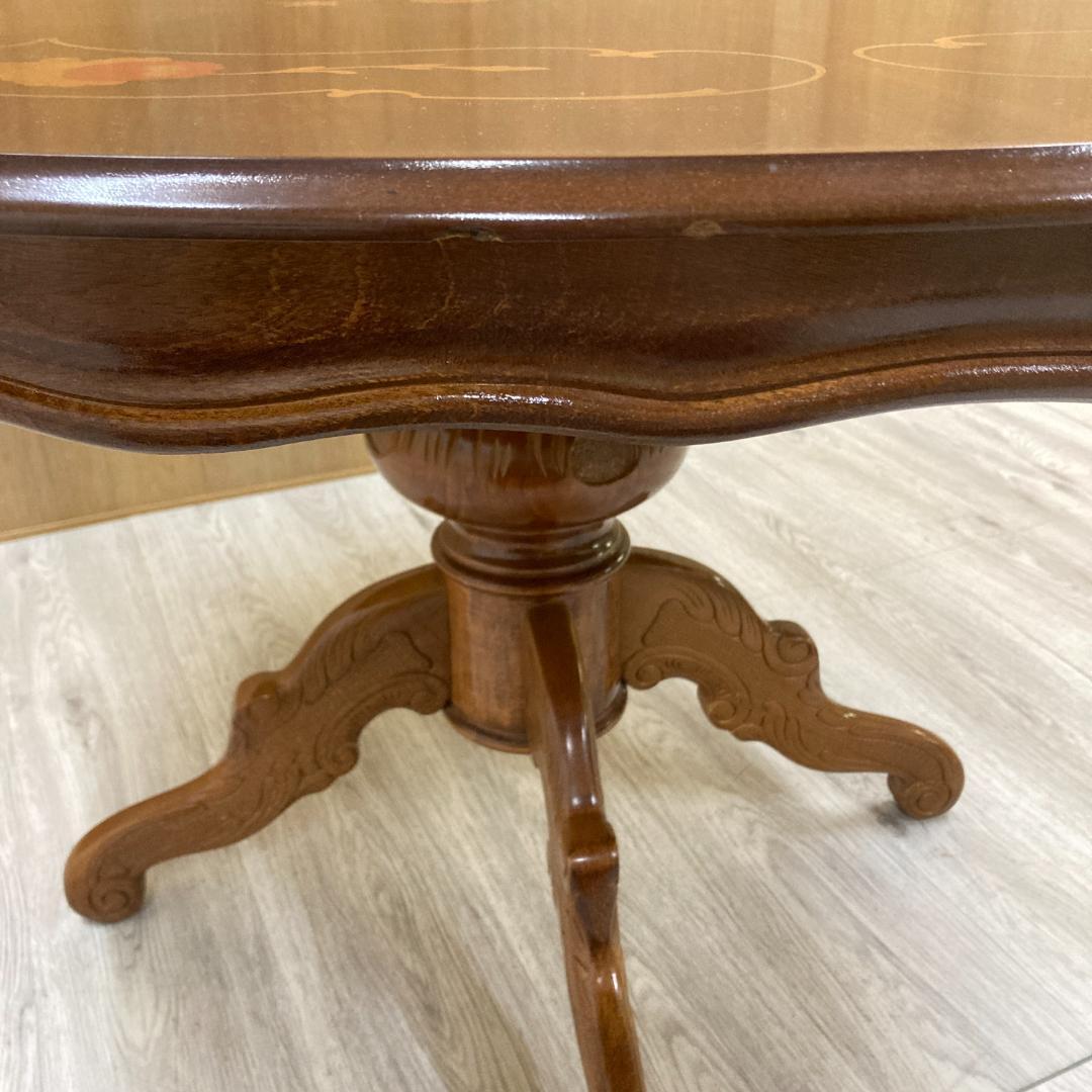 イタリア　象嵌　ダイニングテーブル　クラシック　ラウンド　円形