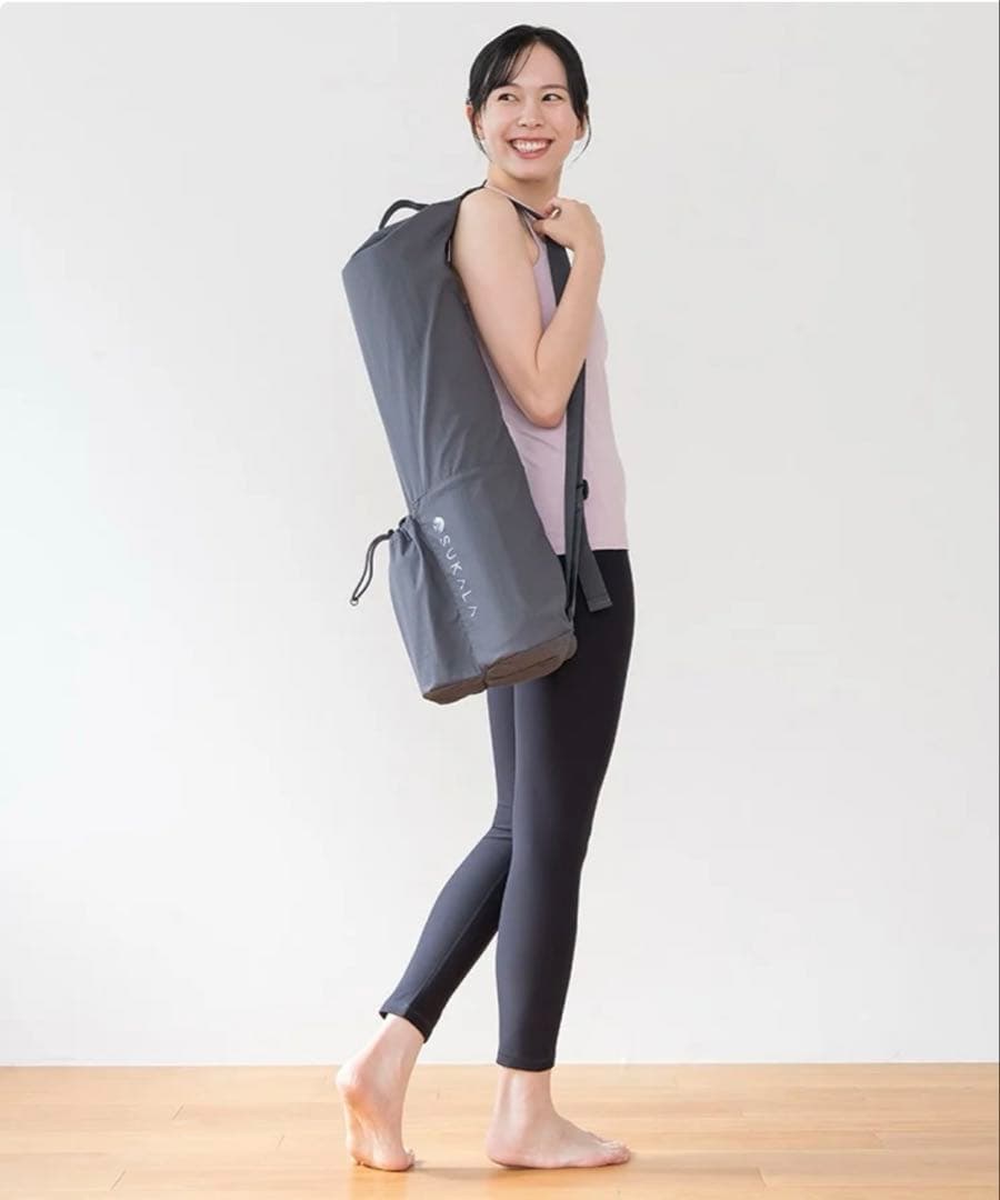 SUKARA リバーシブルヨガマット6mm レモンライム　ケース付き