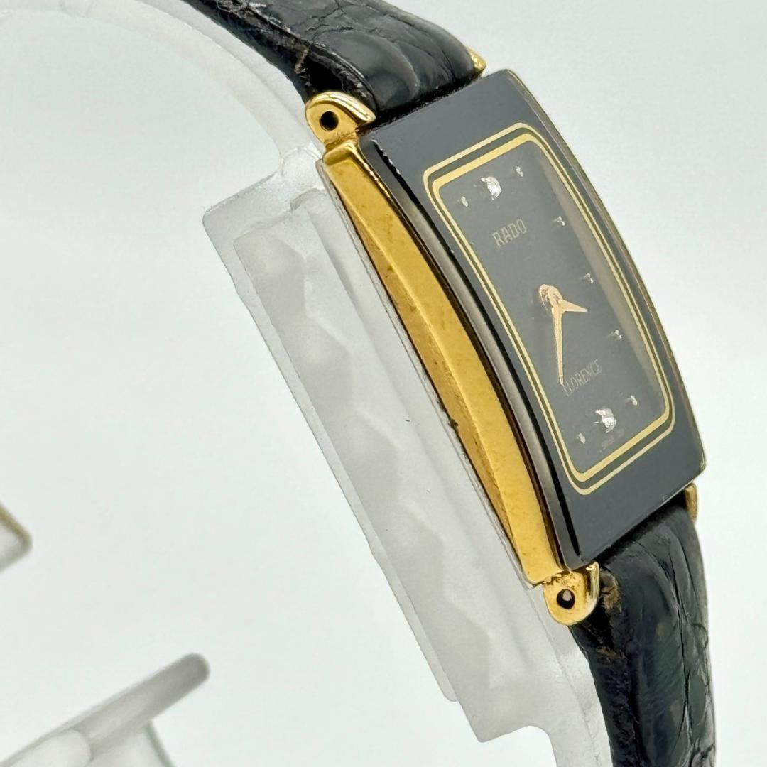 稼働品 RADO ラドー FLORENCE フローレンス 腕時計 黒文字盤 ２針