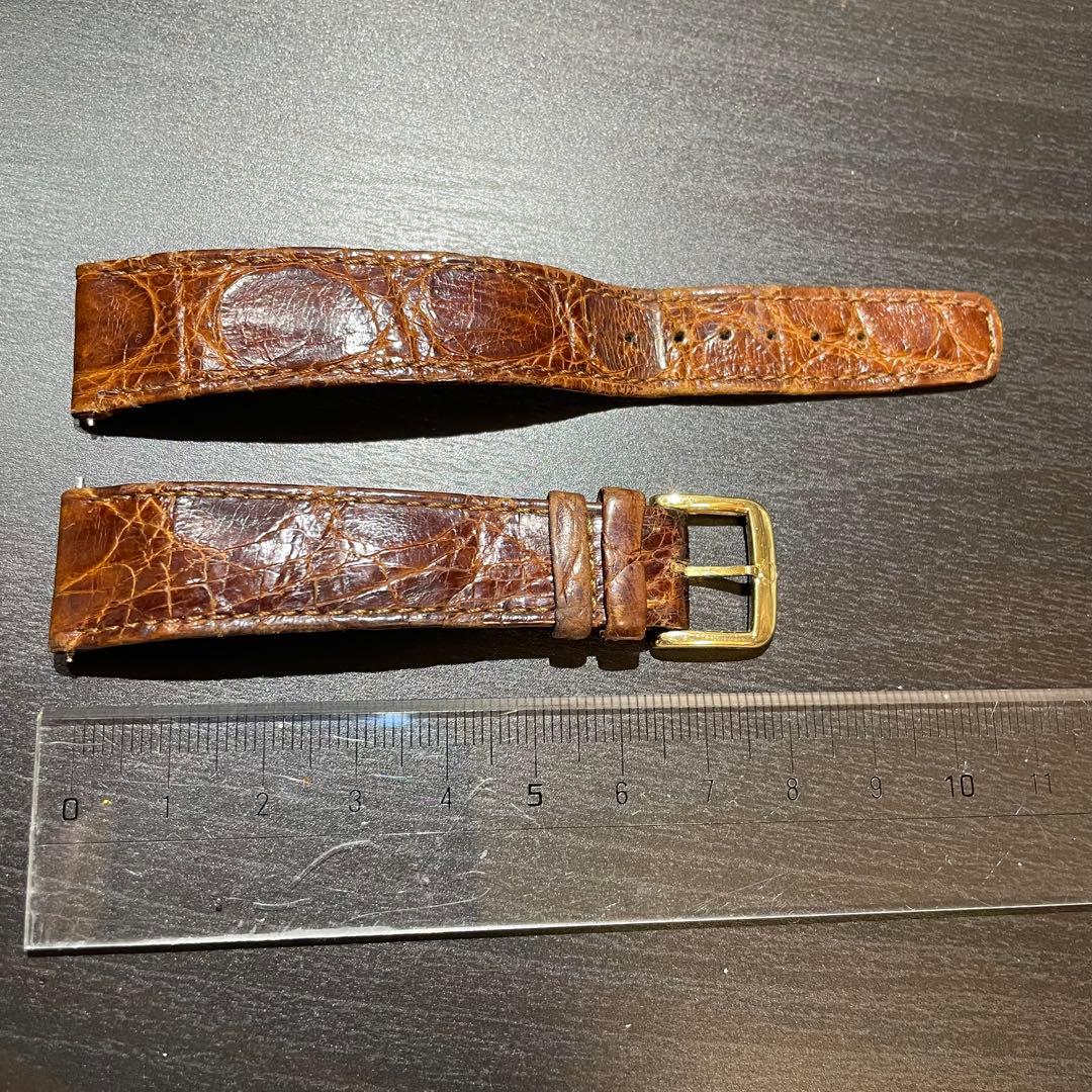 オメガOMEGA純正　クロコダイル レザーベルト 18-14 金色 尾錠 付き