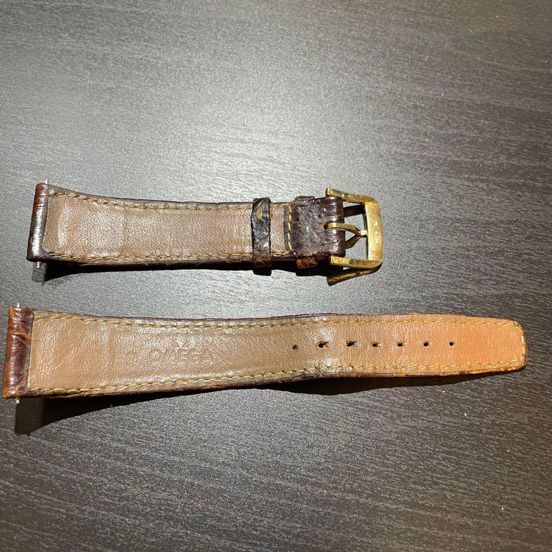 オメガOMEGA純正　クロコダイル レザーベルト 18-14 金色 尾錠 付き