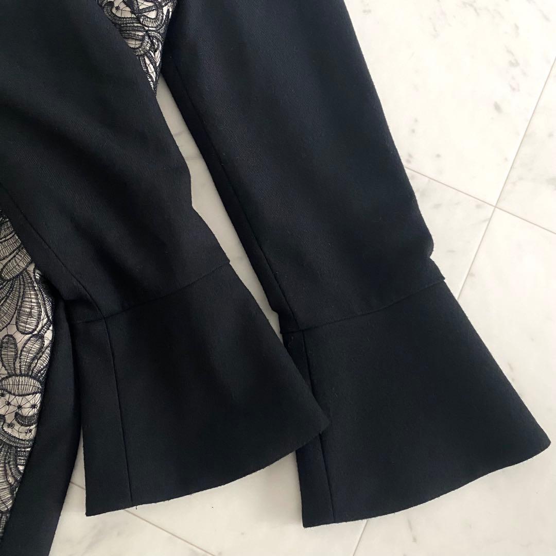 美品 アドーア ADORE ファインコードレース切り替えワンピース 38