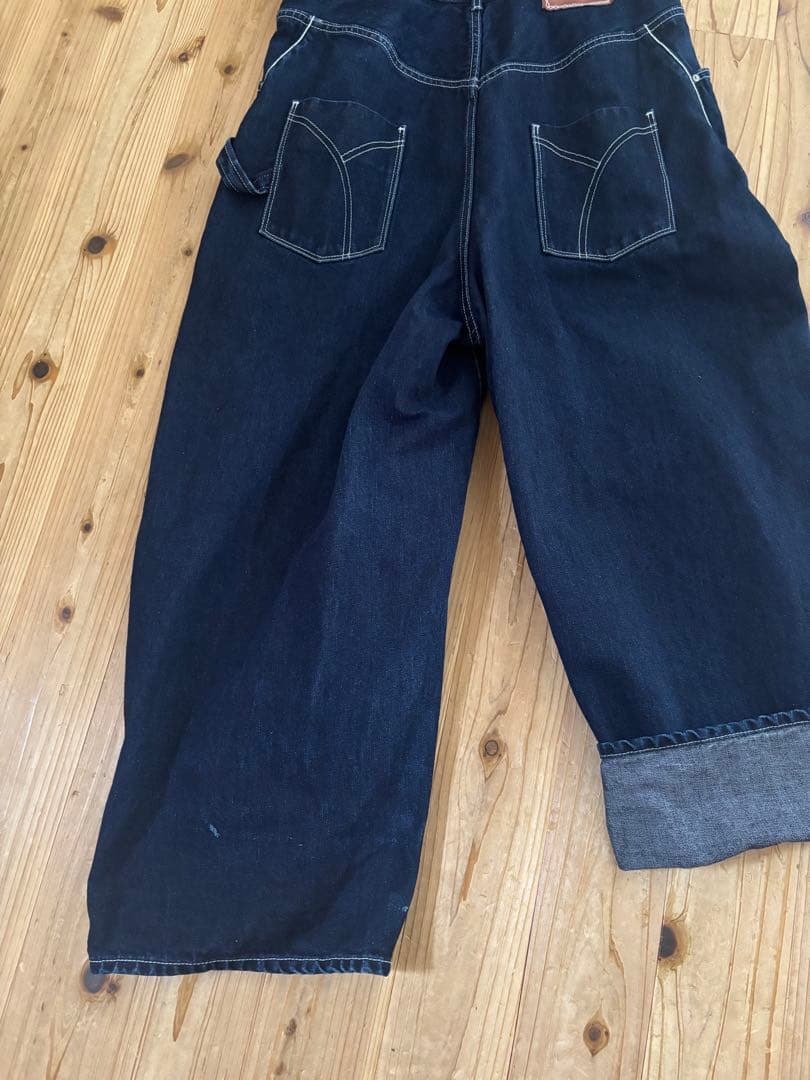 ミナペルホネン コットン リネン always オーバーオール 38 デニム