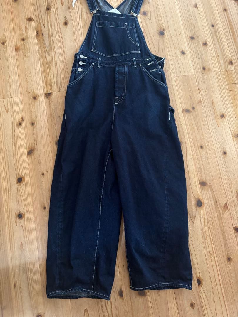 ミナペルホネン コットン リネン always オーバーオール 38 デニム