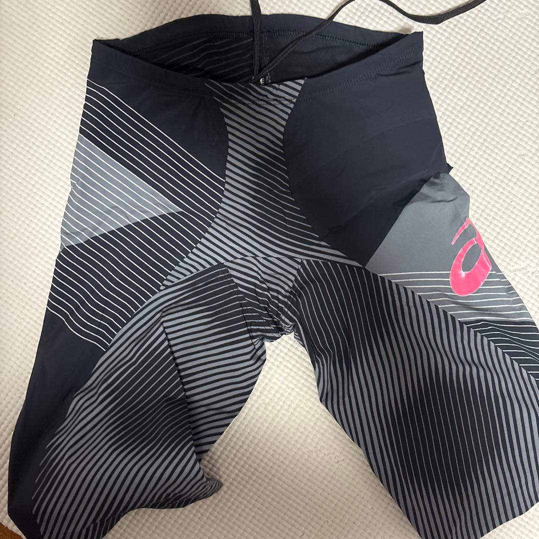 asics/MIZUNO GX競泳水着 黒/青　 アクアフォースシリコン製付き