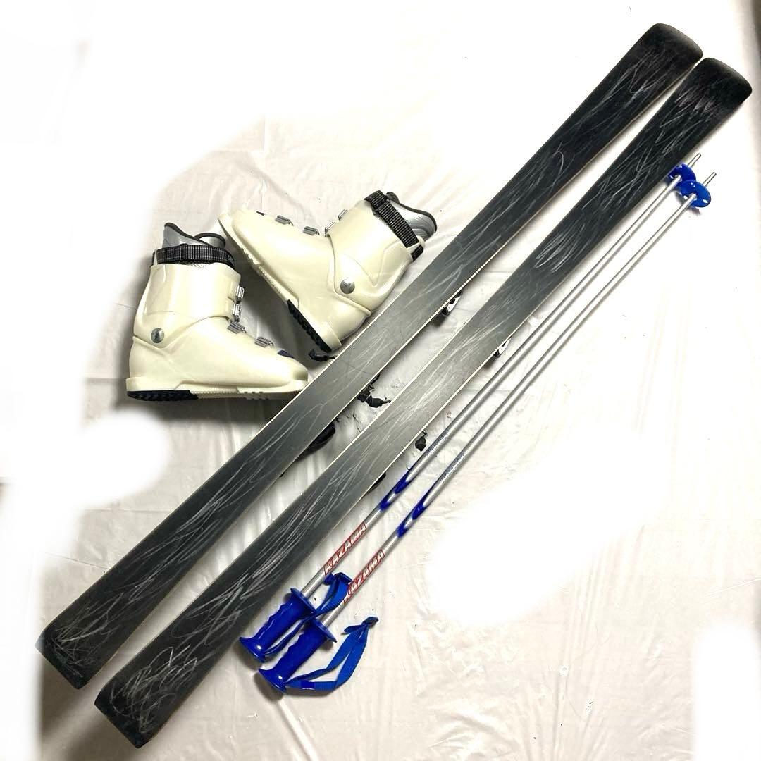 スキー3点セット4点スキー板158cm 靴25.5cmメンズレディース男女