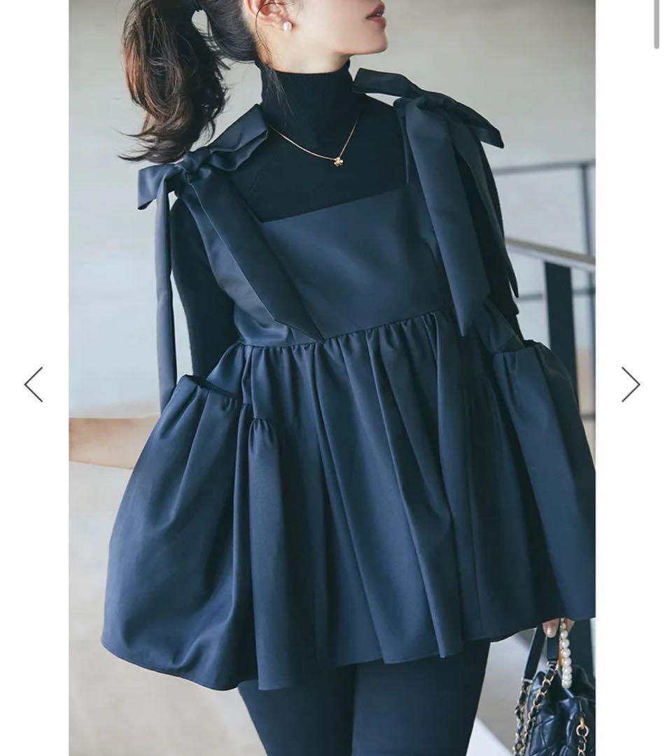 seventen ストラップリボントップス　ブラック　M