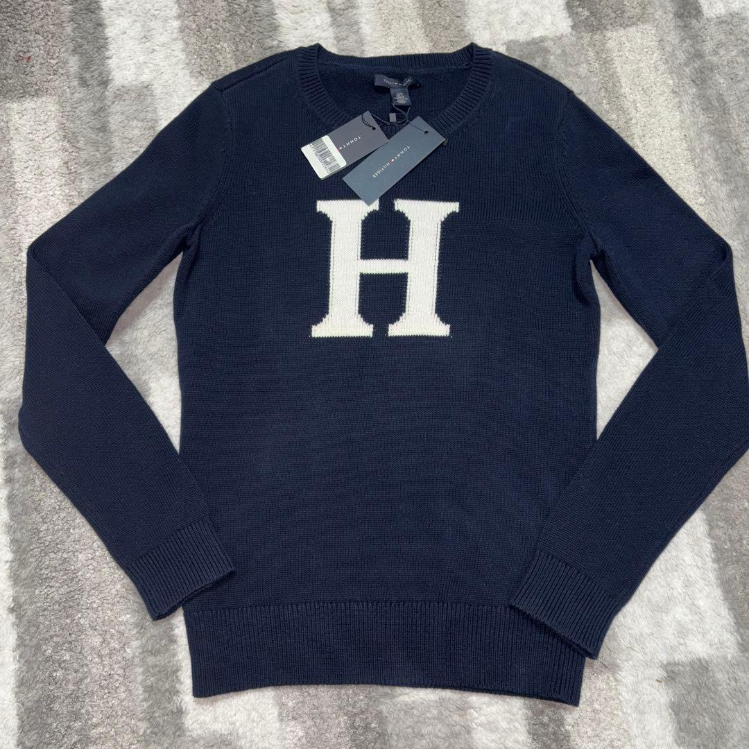 トミーフィルフィガー　クルーネックセーター　S レディース　ネイビー　ニット
