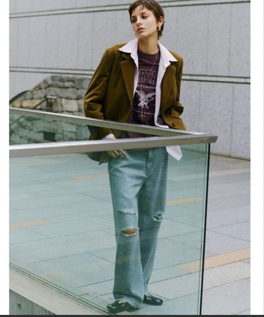 MilaOwen コーデュロイパッチポケットシングルジャケット