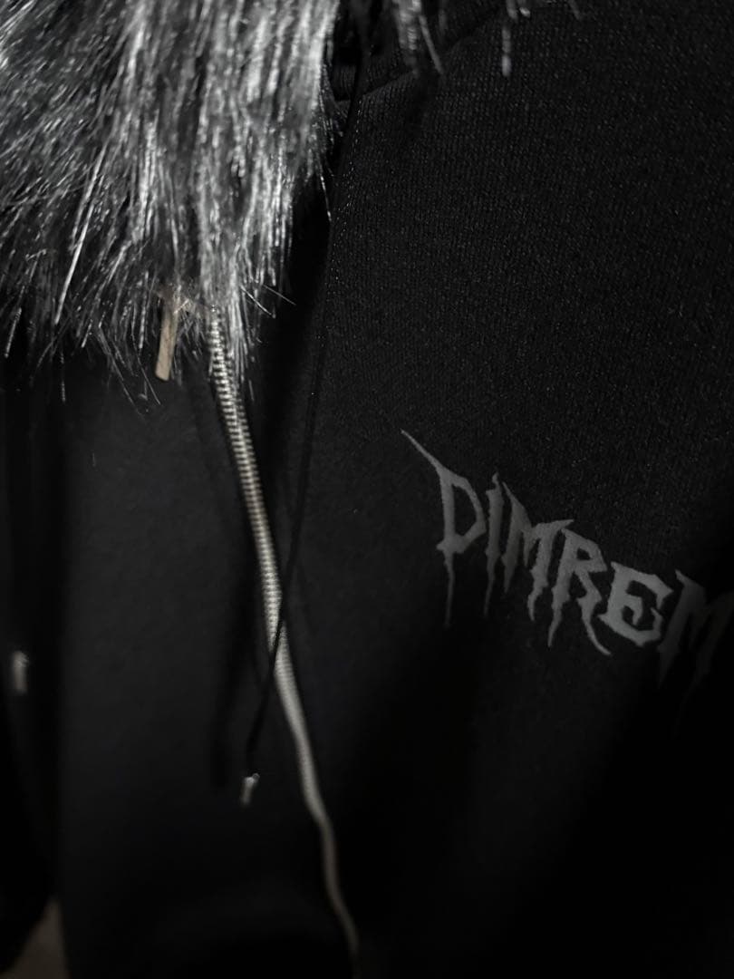 DIMRIM ブラック フード付きパーカー