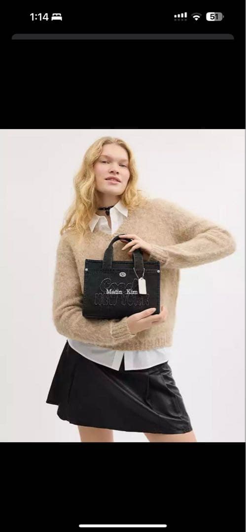 Coach Matin Kim ブラックトートバッグ