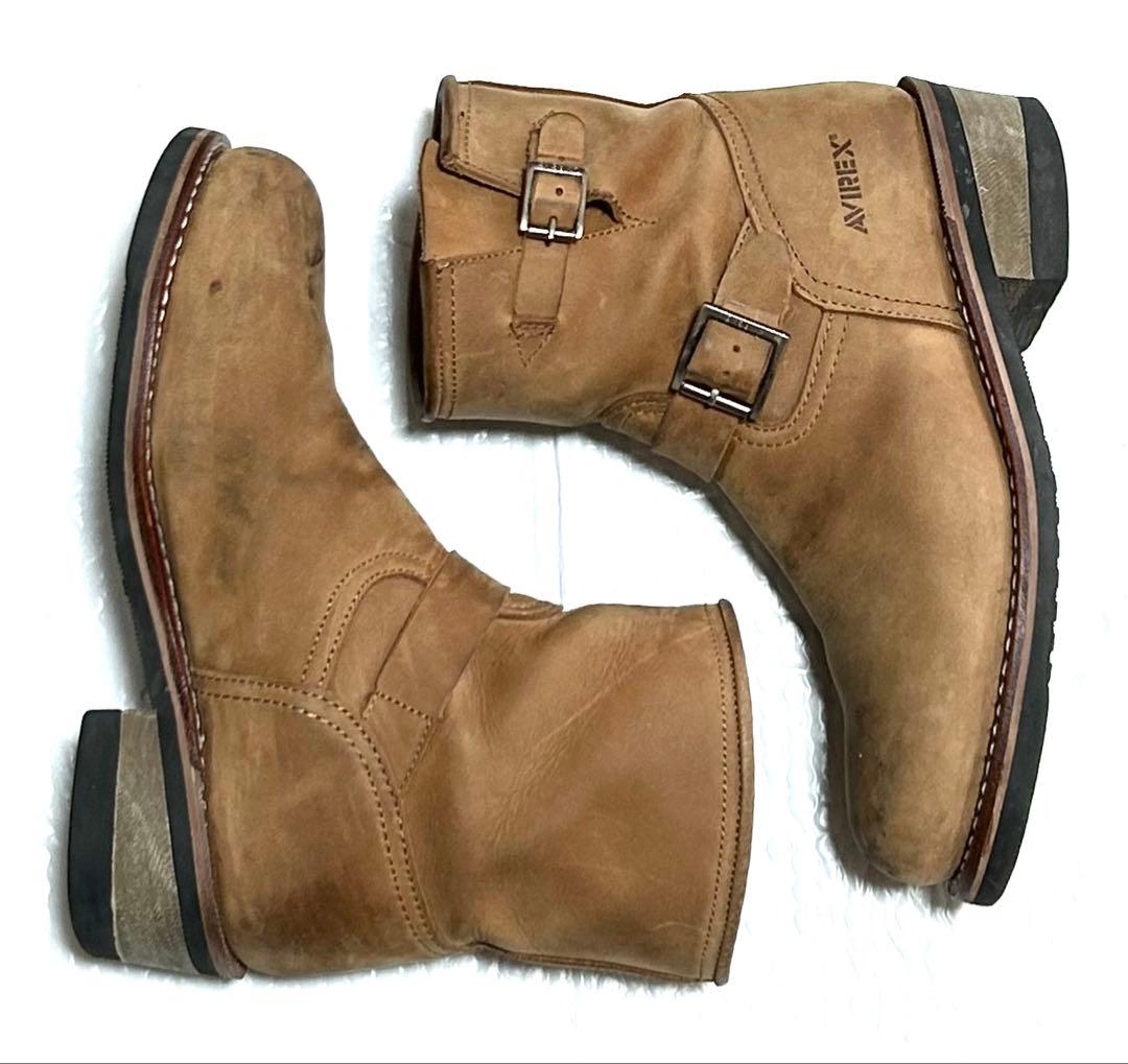 【27cm】AVIREX ショートエンジニアブーツRED★ハーレーgpzWING