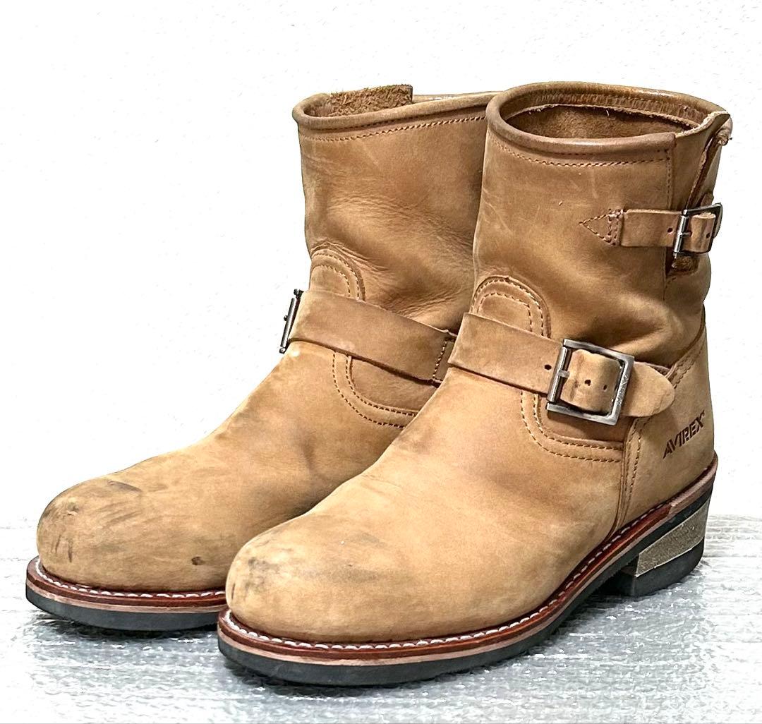 【27cm】AVIREX ショートエンジニアブーツRED★ハーレーgpzWING